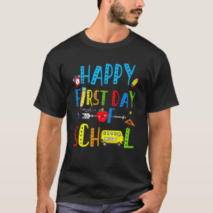 Camiseta Feliz Primeiro Dia de Professores Estudantes De Es