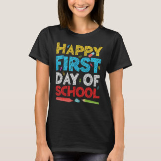 Camiseta Feliz Primeiro Dia de Professores Estudantes De Es