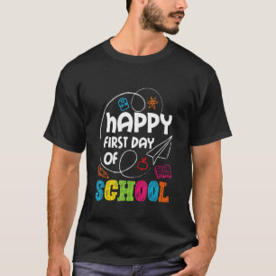 Camiseta Feliz Primeiro Dia de Professores Estudantes Pais