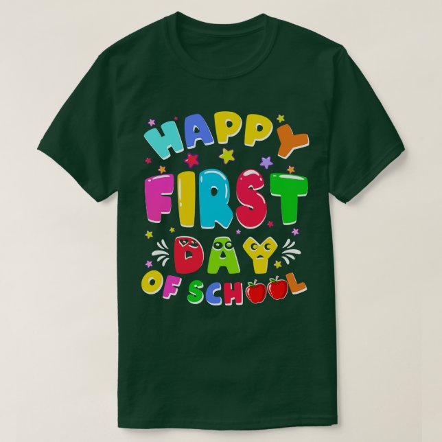 Camiseta Feliz Primeiro Dia de Professores Meninas (Frente do Design)