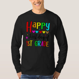 Camiseta Feliz Primeiro Dia Do 1º Ano Professores Crianças