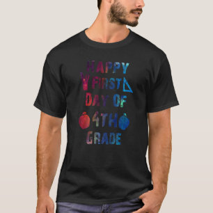 Camiseta Feliz Primeiro Dia Do 4º Ano De Volta À Escola Par