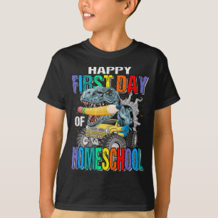 Camiseta Feliz Primeiro Dia do Caminhão Monstro da Escola