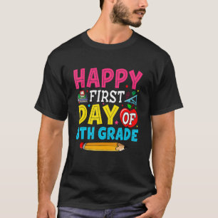 Camiseta Feliz Primeiro Dia Do Estudante Do 8º Ano De Volta