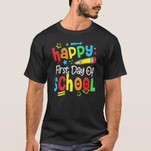 Camiseta Feliz Primeiro Dia Do Jardim De Infância Da Escola