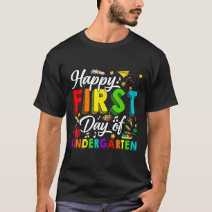 Camiseta Feliz Primeiro Dia Do Jardim De Infância De Volta 