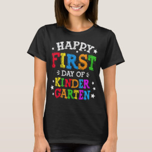 Camiseta Feliz Primeiro Dia Do Jardim De Infância Olá Jardi