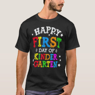 Camiseta Feliz Primeiro Dia Do Jardim De Infância Olá Jardi