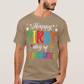 Camiseta Feliz Primeiro Dia Do Jardim De Infância Pré-K De