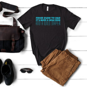Camiseta Feliz primeiro Dia dos Pais letra azul humor