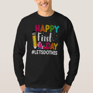 Camiseta Feliz Primeiro Dia Ensino Dia dos Professores Grá
