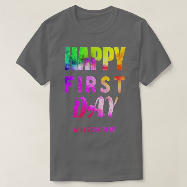 CAMISETA FELIZ PRIMEIRO DIA VAMOS DAR AS BOAS-VINDAS À ESCO (Frente do Design)