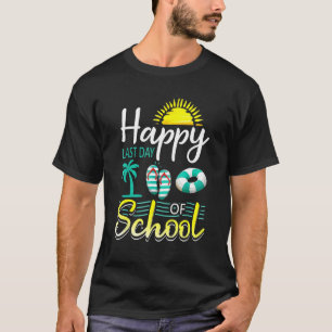 Camiseta Feliz Professor De Chinelos De Verão No Último Dia
