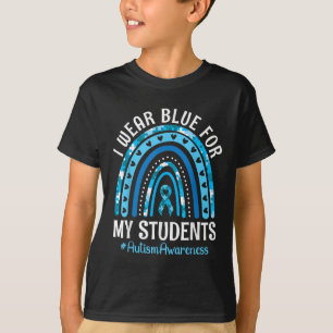 Camiseta Feliz Professor Eu Visto Azul Para Meus Estudantes