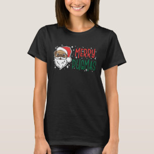 Camiseta Feliz Pugmas Cachorros Mulheres Pug Natal