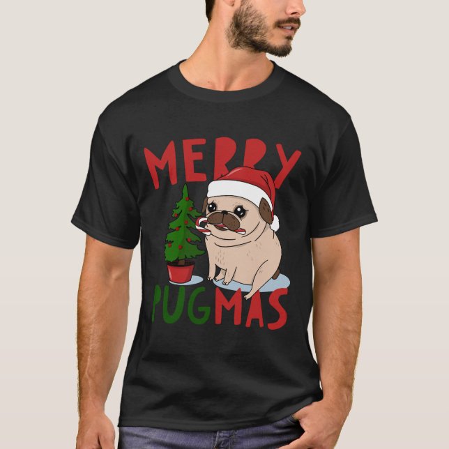 Camiseta Feliz Pugmas Enxuca Natal Clássica T-Shirt 5 (Frente)