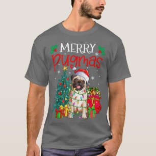 Camiseta Feliz Pugmas Natal Papais noeis Engraçados Cachorr