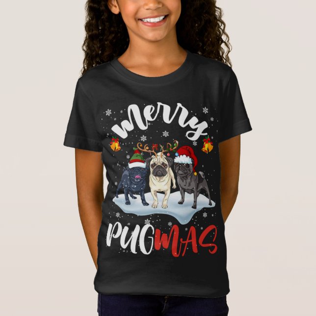 Camiseta Feliz Pugmas Papais noeis Engraçados Reindeer Elf  (Frente)