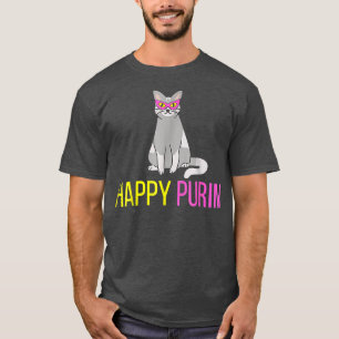 Camiseta Feliz Purim Cat Engraçado Fosse Judeu Feriado