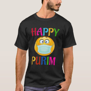 Camiseta Feliz Purim Costume Engraçado Máscara Judaica