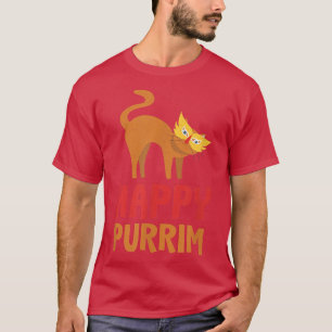 Camiseta Feliz Purim Idea Engraçado Gato Hebraico Judeu H