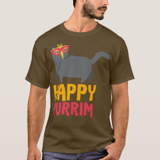 Camiseta Feliz Purim Idea Engraçado Gato Hebraico Judeu H