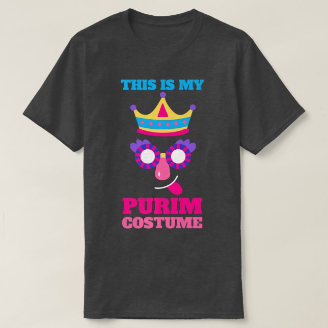 Camiseta Feliz Purim Idea Máscara Bonita Hebraico Judeu H (Frente do Design)