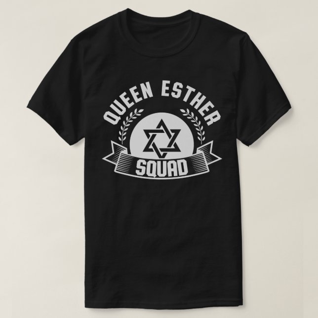 Camiseta Feliz Purim Idea Rainha Esther Esquadrão Judeu (Frente do Design)