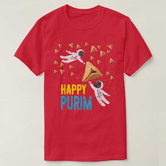 Camiseta Feliz Purim Judeu Engraçado Hamantaschen Gift Puri (Frente do Design)