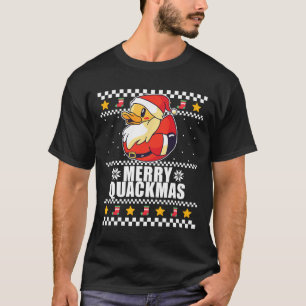 Camiseta Feliz Quackmas Natal Pato Papai Noel Meme