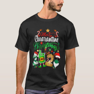 Camiseta Feliz Quarantine 2020 Elf Santa Claus Face Máscara
