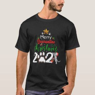 Camiseta Feliz Quarantine Cat Family Natal 2021