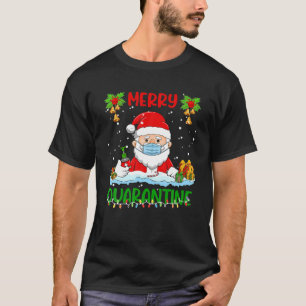 Camiseta Feliz Quarantine Natal Papai Noel Família Engraçad