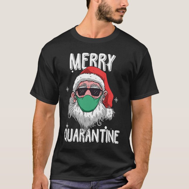 Camiseta Feliz Quarentena Humor Papais noeis de Natal (Frente)