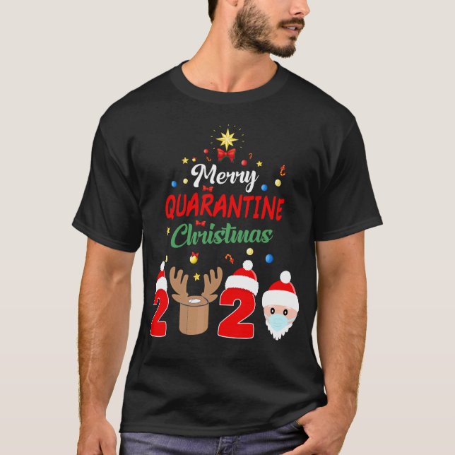 Camiseta Feliz Quarentena Natal 2020 Pijamas (Frente)