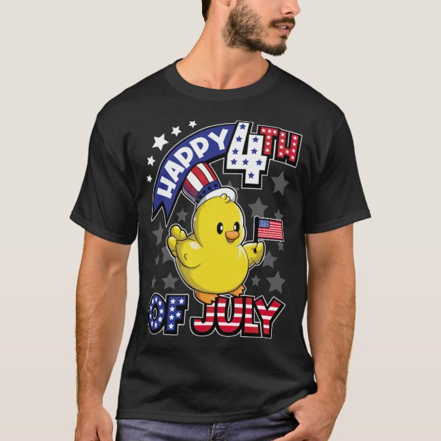 Camiseta Feliz Quarto De Julho Duck USA labrador Labra (Frente)