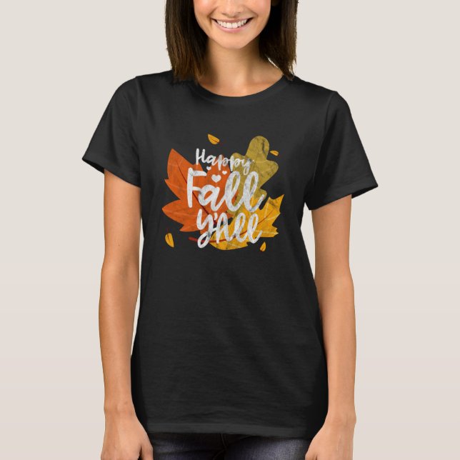 Camiseta Feliz Queda Por Todas As Folhas De outono Hallowee (Frente)