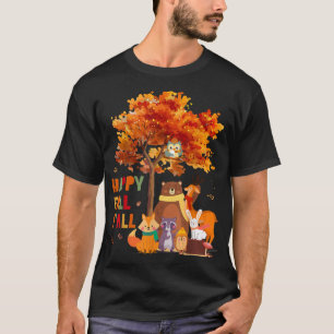Camiseta Feliz Queda Todos Os Bichinhos Cute Beam Raposa Mã