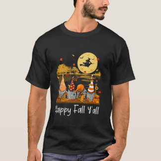 Camiseta Feliz Queda Todos os Gnomos Amigo Pumpkin Engraçad