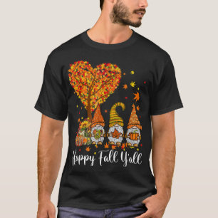 Camiseta Feliz Queda Todos Os Gnomos Pumpkin Autumn Vibes O