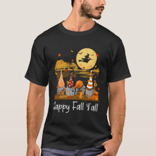 Camiseta Feliz Queda Todos Vocês Amigo Gnomo Pumpkin Engraç