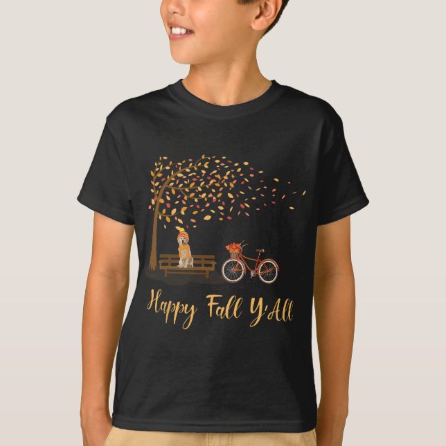 Camiseta Feliz Queda Todos Vocês Engraçados Ouro Retriever  (Frente)