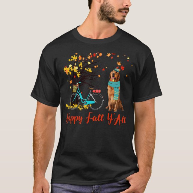 Camiseta Feliz Queda Todos Vocês Ouros - Cachorro de Retrie (Frente)