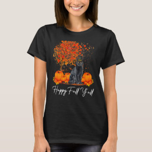 Camiseta Feliz Queda Todos Vocês Pumpkin Cat Ação de Graças