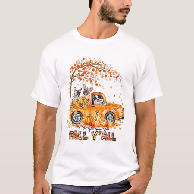 Camiseta Feliz Queda Vocês Todos Franceses Cachorro Piloto  (Frente)