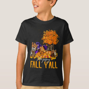 Camiseta Feliz Queda Vocês Todos Gatos Por Esquerda, Autumn