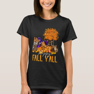 Camiseta Feliz Queda Vocês Todos Gatos Por Esquerda, Autumn