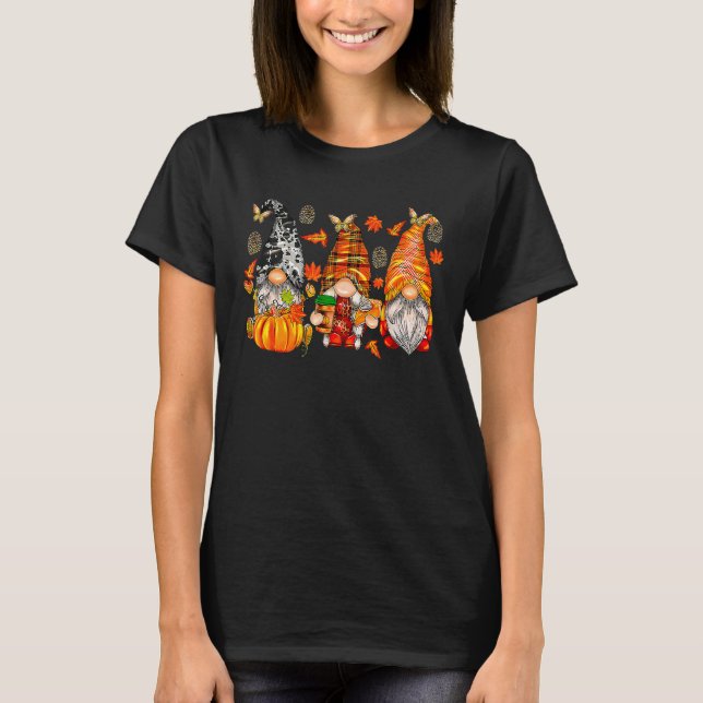 Camiseta Feliz Queda, vocês todos Gnomo Pumpkin Truck Obrig (Frente)