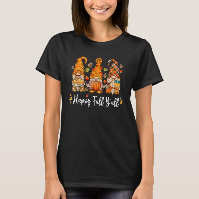 Camiseta Feliz Queda, vocês todos Gnomo Pumpkin Truck Obrig (Frente)