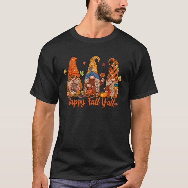 Camiseta Feliz Queda, vocês todos Gnomo Pumpkin Truck Obrig (Frente)